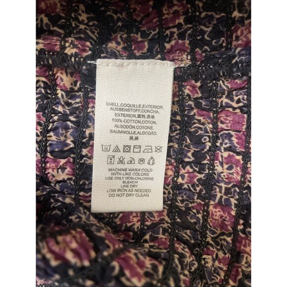 Free People I’m Your Favorite Minidress Ruffled Mini Dress Plum Combo Size L - Picture 7 of 7